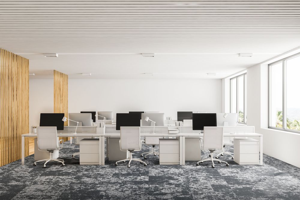 Ковровая плитка Associated Weavers Macro Tile цвет 94 Cloud Break 500×500×6 фото в интерьере